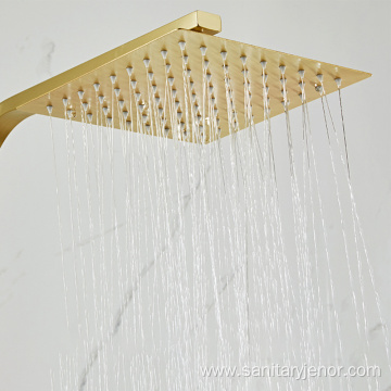 Gold Minimalist Wall-Mounted Shower Faucet